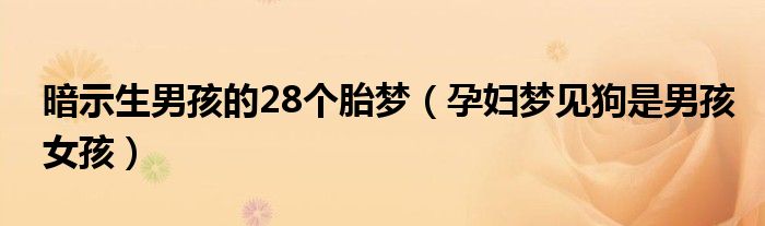  暗示生男孩的28个胎梦（孕妇梦见狗是男孩女孩）