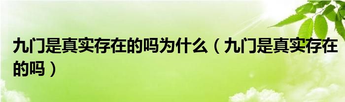  九门是真实存在的吗为什么（九门是真实存在的吗）