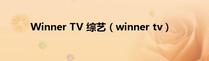  Winner TV 综艺（winner tv）