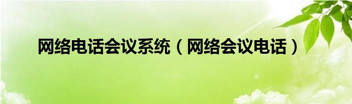  网络电话会议系统（网络会议电话）