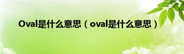  Oval是什么意思（oval是什么意思）