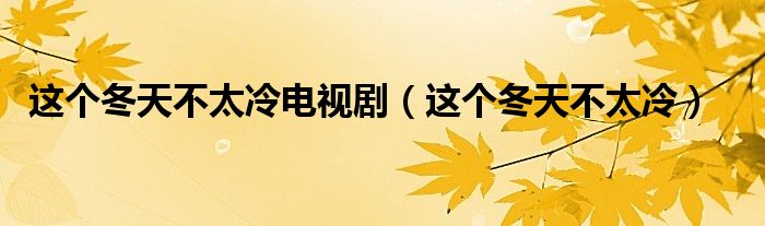  这个冬天不太冷电视剧（这个冬天不太冷）