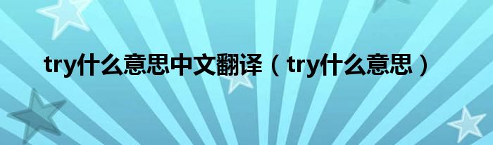  try什么意思中文翻译（try什么意思）