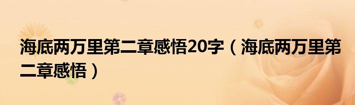  海底两万里第二章感悟20字（海底两万里第二章感悟）