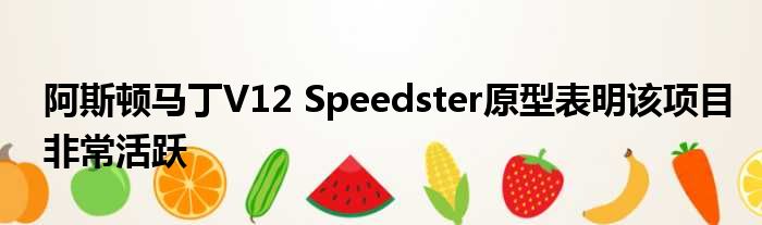 阿斯顿马丁V12 Speedster原型表明该项目非常活跃