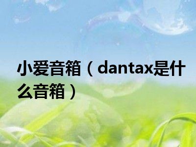 小爱音箱（dantax是什么音箱）