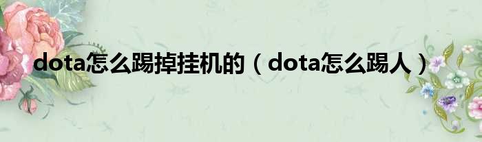 dota怎么踢掉挂机的（dota怎么踢人）