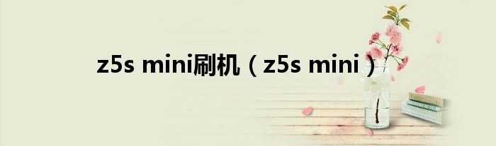  z5s mini刷机（z5s mini）