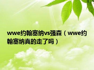 wwe约翰塞纳vs强森（wwe约翰塞纳真的走了吗）