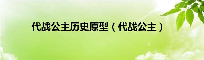  代战公主历史原型（代战公主）