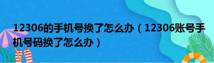 12306的手机号换了怎么办（12306账号手机号码换了怎么办）