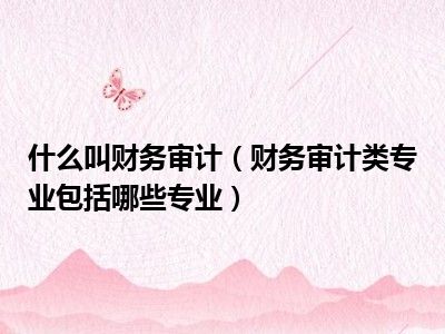 什么叫财务审计（财务审计类专业包括哪些专业）