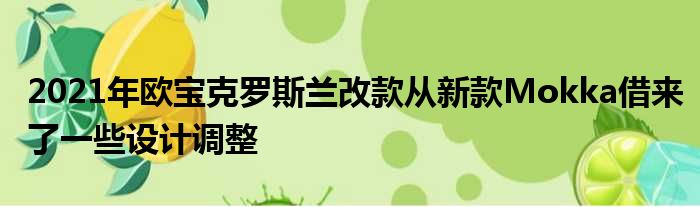 2021年欧宝克罗斯兰改款从新款Mokka借来了一些设计调整