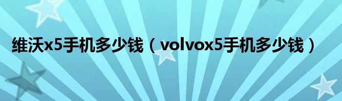  维沃x5手机多少钱（volvox5手机多少钱）