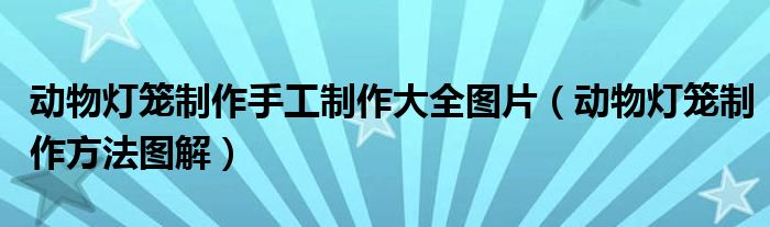  动物灯笼制作手工制作大全图片（动物灯笼制作方法图解）