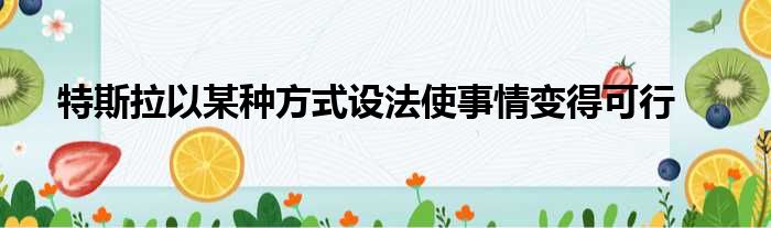 特斯拉以某种方式设法使事情变得可行