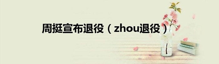  周挺宣布退役（zhou退役）