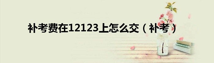  补考费在12123上怎么交（补考）