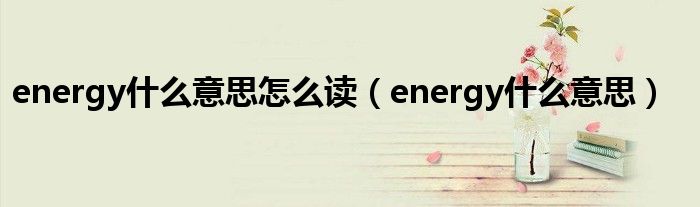  energy什么意思怎么读（energy什么意思）