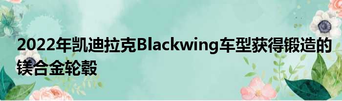 2022年凯迪拉克Blackwing车型获得锻造的镁合金轮毂