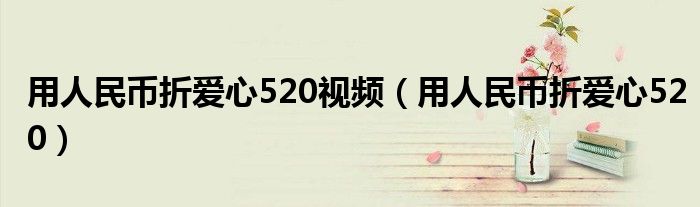  用人民币折爱心520视频（用人民币折爱心520）