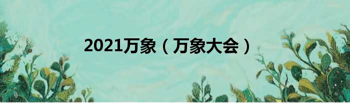 2021万象（万象大会）