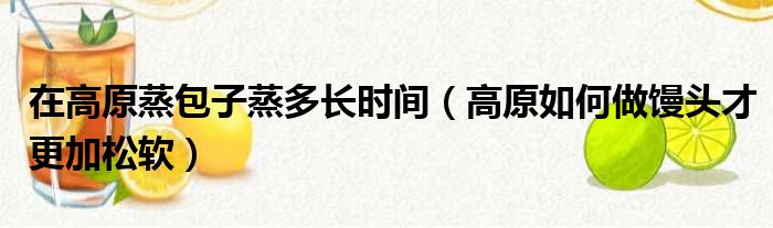 在高原蒸包子蒸多长时间（高原如何做馒头才更加松软）