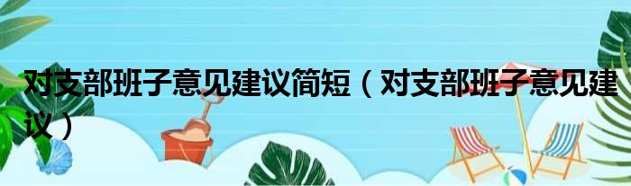 对支部班子意见建议简短（对支部班子意见建议）