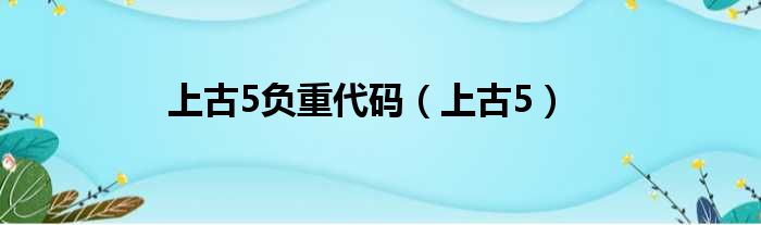 上古5负重代码（上古5）