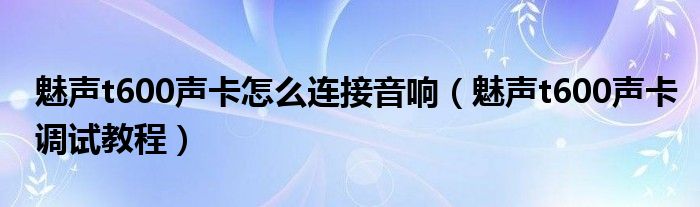  魅声t600声卡怎么连接音响（魅声t600声卡调试教程）