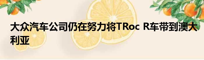 大众汽车公司仍在努力将TRoc R车带到澳大利亚