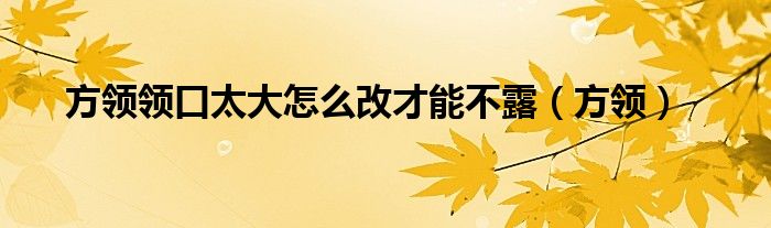  方领领口太大怎么改才能不露（方领）