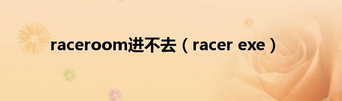  raceroom进不去（racer exe）