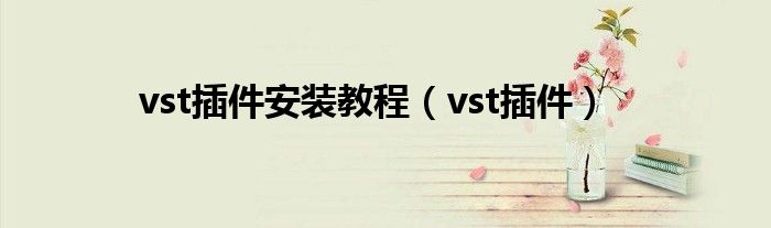  vst插件安装教程（vst插件）