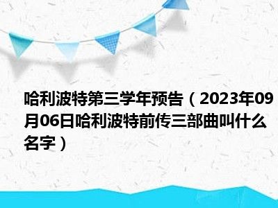 哈利波特第三学年预告（2023年09月06日哈利波特前传三部曲叫什么名字）