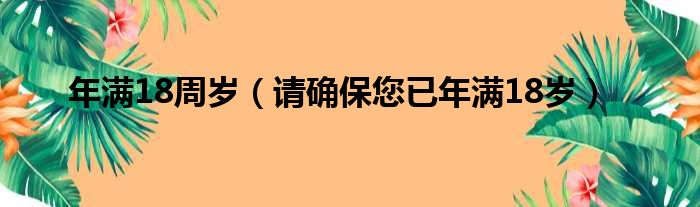 年满18周岁（请确保您已年满18岁）