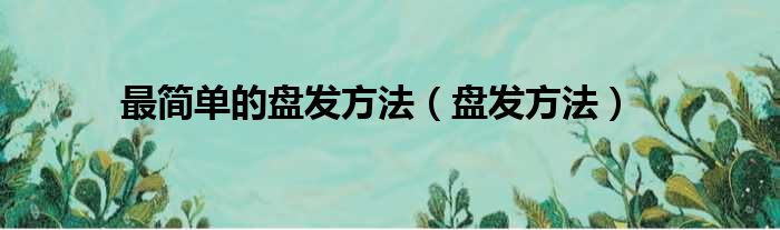 最简单的盘发方法（盘发方法）