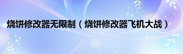  烧饼修改器无限制（烧饼修改器飞机大战）