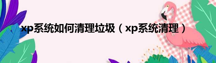 xp系统如何清理垃圾（xp系统清理）