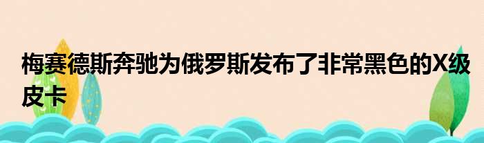 梅赛德斯奔驰为俄罗斯发布了非常黑色的X级皮卡