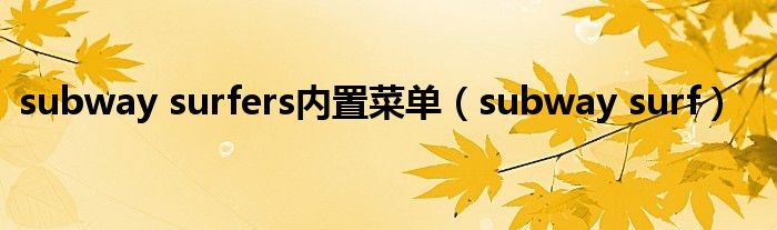  subway surfers内置菜单（subway surf）