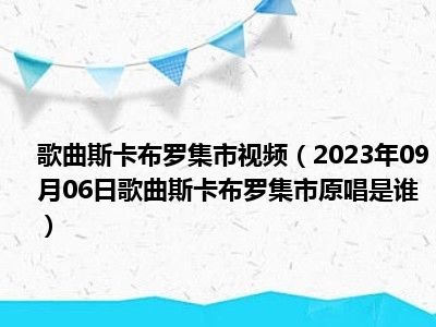 歌曲斯卡布罗集市视频（2023年09月06日歌曲斯卡布罗集市原唱是谁）