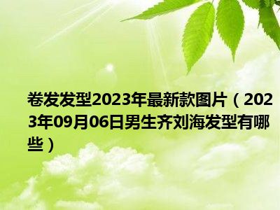 卷发发型2023年最新款图片（2023年09月06日男生齐刘海发型有哪些）