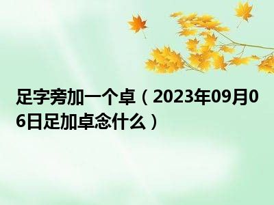 足字旁加一个卓（2023年09月06日足加卓念什么）