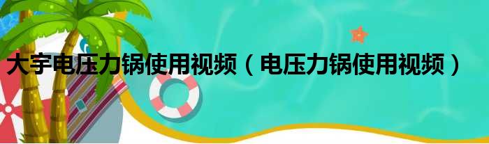 大宇电压力锅使用视频（电压力锅使用视频）