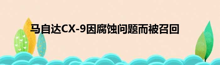 马自达CX-9因腐蚀问题而被召回