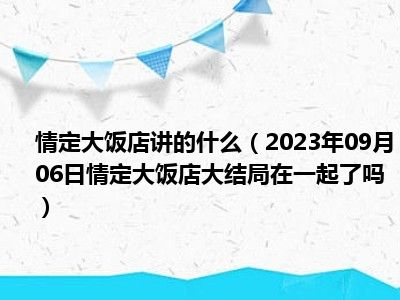 情定大饭店讲的什么（2023年09月06日情定大饭店大结局在一起了吗）