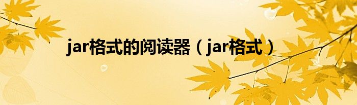  jar格式的阅读器（jar格式）