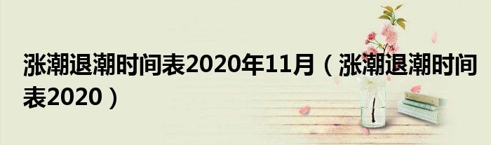  涨潮退潮时间表2020年11月（涨潮退潮时间表2020）