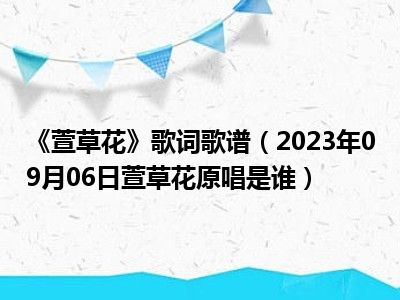 《萱草花》歌词歌谱（2023年09月06日萱草花原唱是谁）